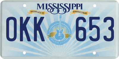 MS license plate OKK653