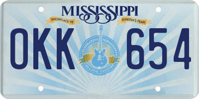 MS license plate OKK654