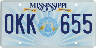 MS license plate OKK655