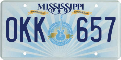 MS license plate OKK657