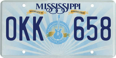 MS license plate OKK658