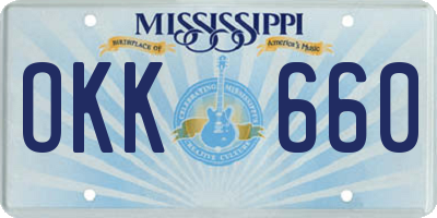 MS license plate OKK660