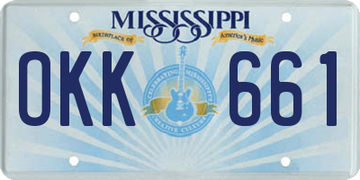 MS license plate OKK661