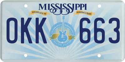MS license plate OKK663