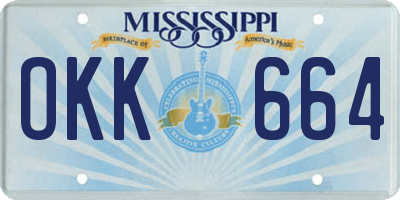 MS license plate OKK664