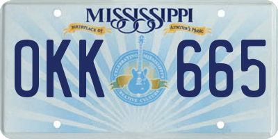 MS license plate OKK665