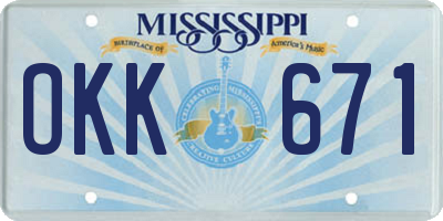 MS license plate OKK671