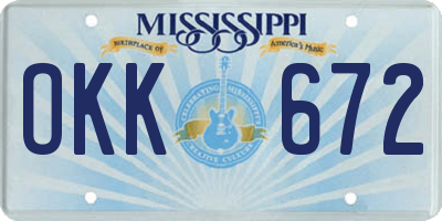 MS license plate OKK672
