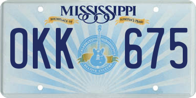 MS license plate OKK675
