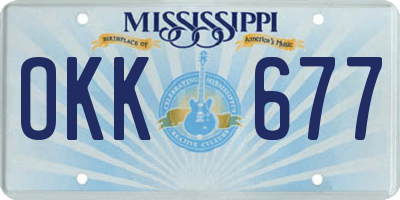 MS license plate OKK677
