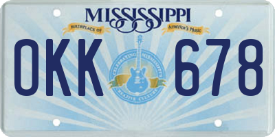 MS license plate OKK678