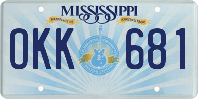 MS license plate OKK681