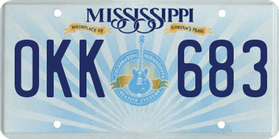 MS license plate OKK683