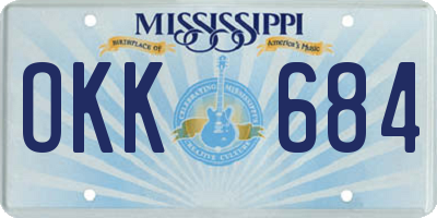 MS license plate OKK684