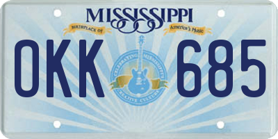 MS license plate OKK685
