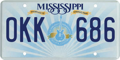 MS license plate OKK686
