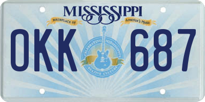 MS license plate OKK687