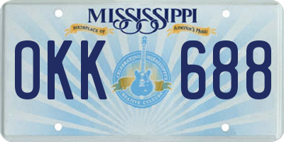 MS license plate OKK688