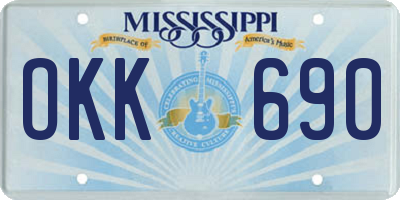 MS license plate OKK690