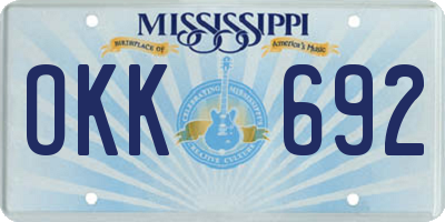 MS license plate OKK692
