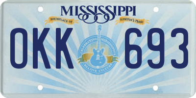 MS license plate OKK693