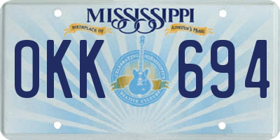 MS license plate OKK694