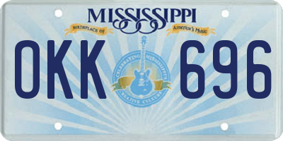 MS license plate OKK696