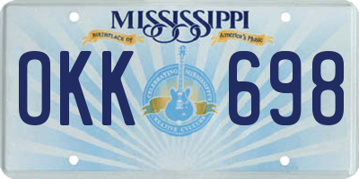 MS license plate OKK698