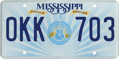 MS license plate OKK703