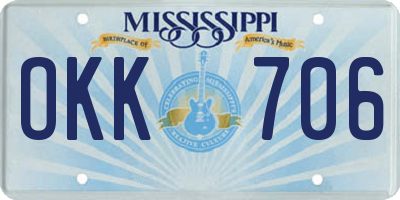 MS license plate OKK706
