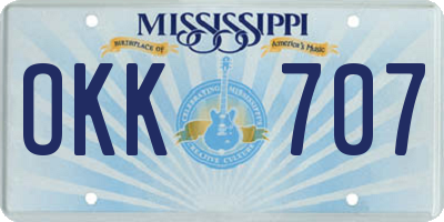 MS license plate OKK707