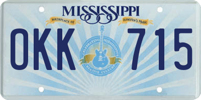 MS license plate OKK715