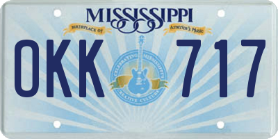 MS license plate OKK717