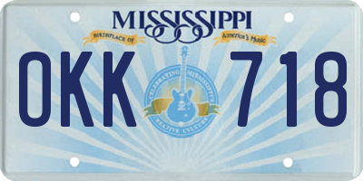 MS license plate OKK718