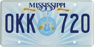 MS license plate OKK720