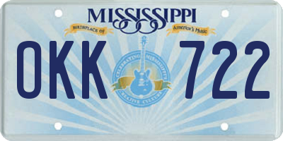 MS license plate OKK722