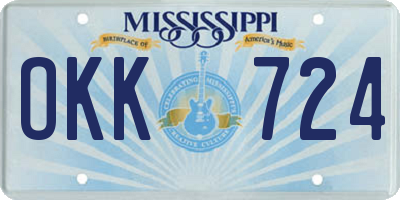 MS license plate OKK724