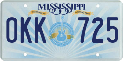 MS license plate OKK725