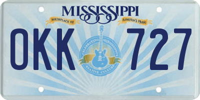 MS license plate OKK727