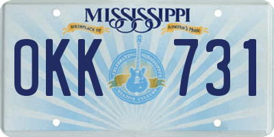 MS license plate OKK731