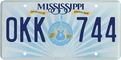 MS license plate OKK744
