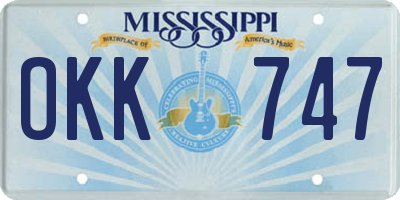 MS license plate OKK747