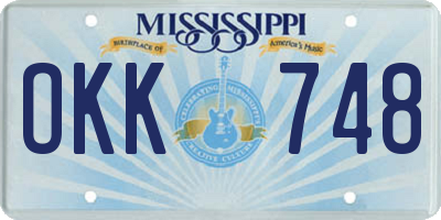 MS license plate OKK748