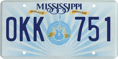 MS license plate OKK751
