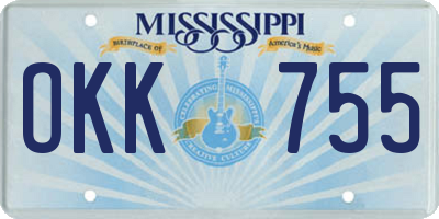 MS license plate OKK755