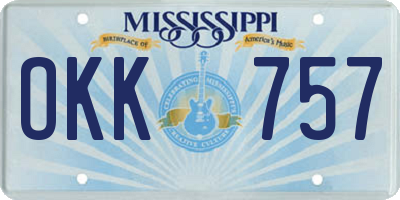 MS license plate OKK757