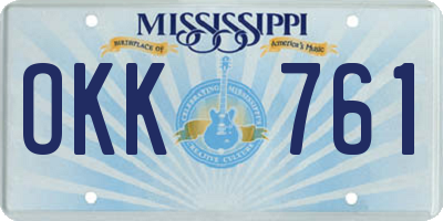 MS license plate OKK761