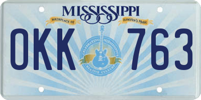 MS license plate OKK763