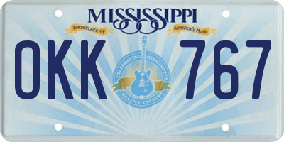 MS license plate OKK767