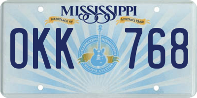 MS license plate OKK768